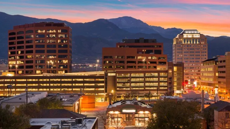 Colorado Springs at sunset