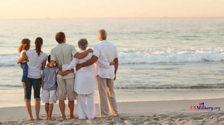 multi generational family on the beach