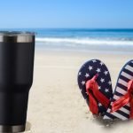 Yeti cup on beach