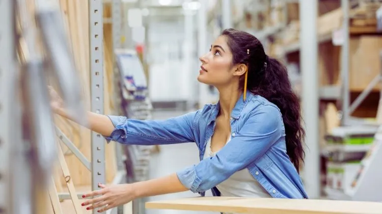 woman shopping in home improvement store