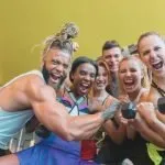 group of people at the gym