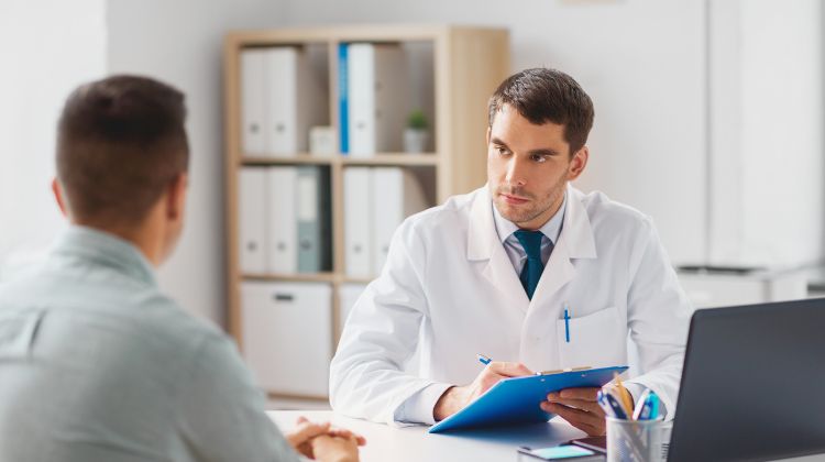 man visiting doctor