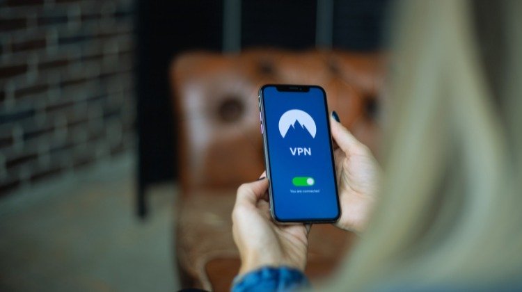 woman using a VPN connection on her phone