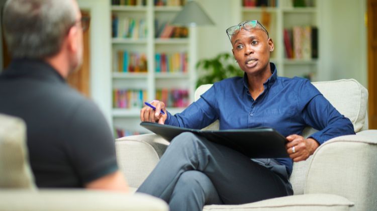 man receiving counseling