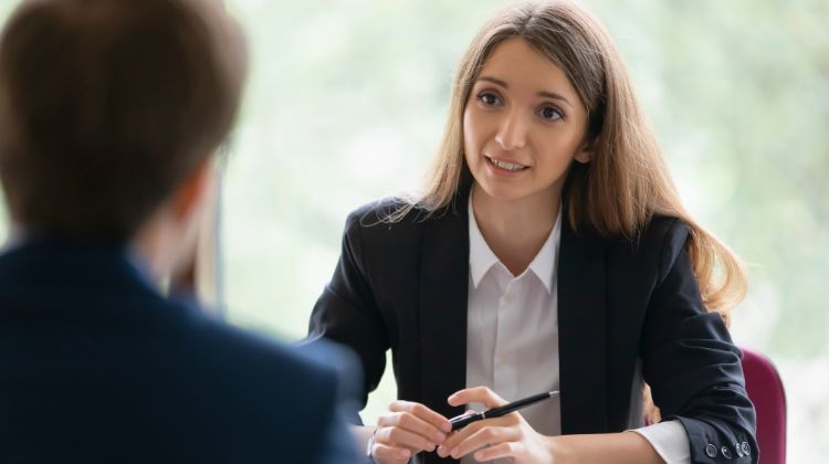 woman interviewing for job