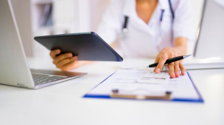 medical staff at desk