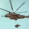 US Marines helicopter flying in the sky