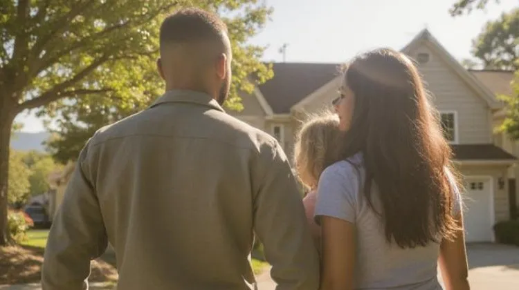 family of 3 looking at new home they want to purchase using a VA Loan