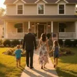 Family walking towards front door representing military housing allowance (BAH)